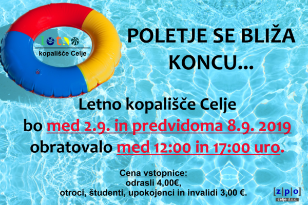 Sezona plavanja na Letnem kopališču se počasi končuje…