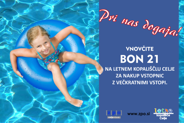 BON21 lahko vnovčite tudi na Letnem kopališču Celje…