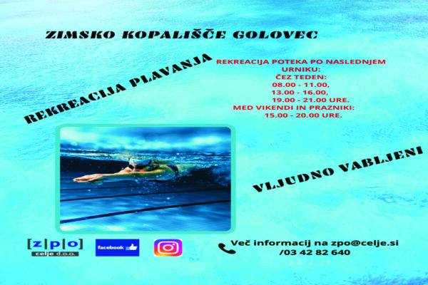 Rekreacija plavanja na Zimskem kopališču Golovec