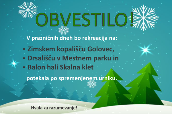 Praznični obratovalni čas