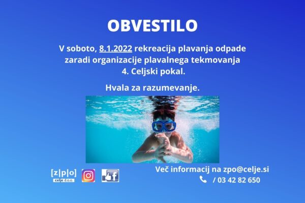 To soboto rekreacija plavanja odpade…