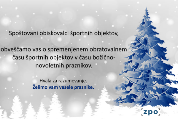 Spremenjen obratovalni čas za rekreacijo v božično-novoletnem času