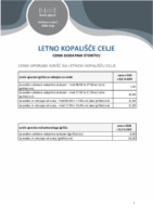 Letno kopališče – dodatne storitve
