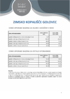 Zimsko kopališče Golovec – najem in dodatne storitve