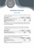 Dvorana Golovec – najem in dodatne storitve