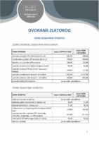 Dvorana Zlatorog – dodane storitve