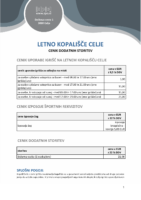 Letno kopališče – dodatne storitve