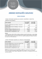 Zimsko kopališče Golovec – uporaba bazena za klube in dodatne storitve