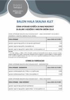 Balon hala Skalna klet – uporaba klubi in rekreacija