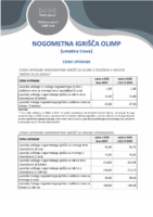 Nogometna igrišča Olimp – najem in dodatne storitve