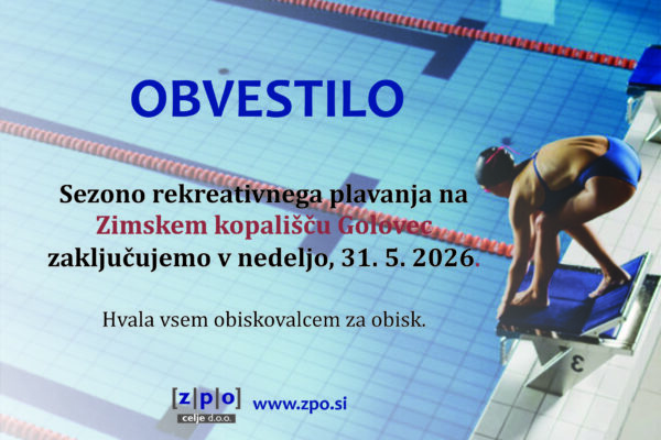 🏊‍♂️ Še zadnji dnevi rekreativnega plavanja na Zimskem kopališču Golovec 🏊‍♀️